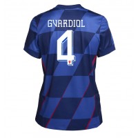 Maglia Calcio Croazia Josko Gvardiol #4 Seconda Divisa Donna Europei 2024 Manica Corta